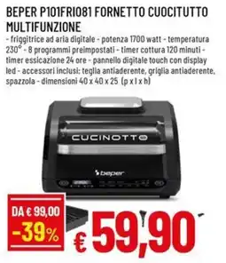 A&O BEPER P101FRI081 FORNETTO CUOCITUTTO MULTIFUNZIONE offerta