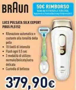 Unieuro BRAUN LUCE PULSATA SILK EXPERT PRO5 PL5152 offerta