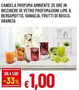 A&O Candela profuma ambiente 25 ore in bicchiere di vetro profumazioni offerta