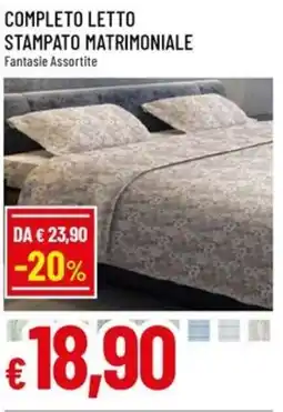 A&O Completo letto stampato matrimoniale offerta