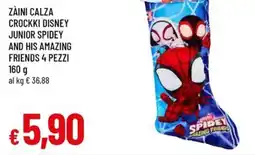 A&O Zaini calza crockki disney junior spidey and his amazing friends 4 pezzi offerta