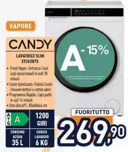 Unieuro CANDY LAVATRICE SLIM EY26SB7S offerta