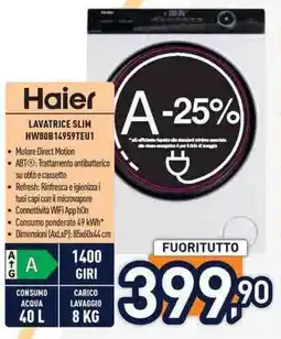 Unieuro Haier LAVATRICE SLIM HW80B14959TEU1 offerta