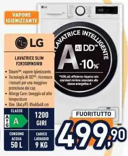 Unieuro LG LAVATRICE SLIM F2R3509NSWB offerta