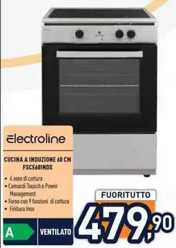 Unieuro Electroline CUCINA A INDUZIONE 60 CM FSCE60INDX offerta