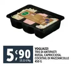 Deco Supermercati Vogliazzi tris di antipasti russa, capricciosa, cocktail di mazzancolle offerta