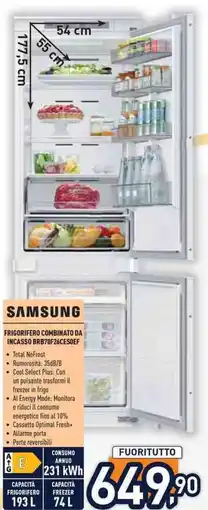 Unieuro SAMSUNG FRIGORIFERO COMBINATO DA INCASSO BRB70F26CESOEF offerta