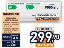 Unieuro SAMSUNG CONDIZIONATORE MONOSPLIT FAR09MLB offerta