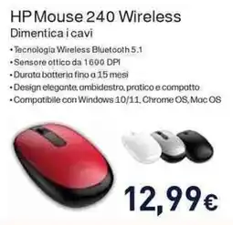 Unieuro HP Mouse 240 Wireless offerta