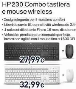 Unieuro HP 230 Combo tastiera e mouse wireless offerta