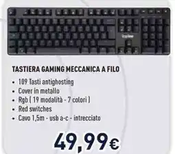 Unieuro Ioplee tastiera gaming meccanica a filo offerta