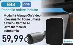 Unieuro EZVIZ EB3 Pannello solare incluso offerta