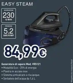 Unieuro Rowenta easy steam Generatore di vapore Mod. VR5121 offerta