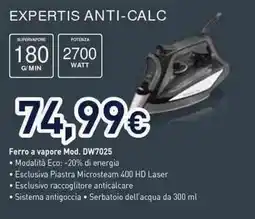 Unieuro Rowenta expertis anti-calc Ferro a vapore Mod. DW7025 offerta
