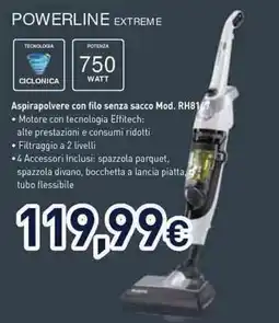 Unieuro Rowenta powerline extreme Aspirapolvere con filo senza sacco Mod. RH81 offerta