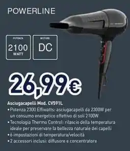 Unieuro Rowenta powerline Asciugacapelli Mod. CV591L offerta