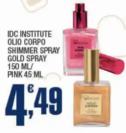 Splendidi e Splendenti Idc institute olio corpo shimmer spray gold spray/ pink offerta