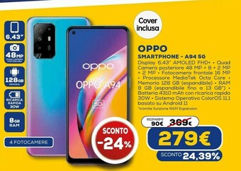 Euronics A94 5g a94 16,3 cm (6.43") doppia sim usb tipo-c 8 gb 128 gb 4310 mah blu offerta