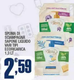 Splendidi e Splendenti Spuma di sciampagna sapone liquido ecoricarica offerta