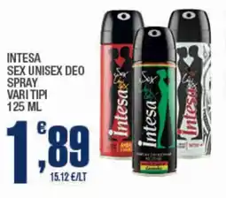 Splendidi e Splendenti Intesa sex unisex deo spray offerta