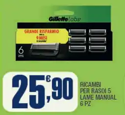 Splendidi e Splendenti Gillette ricambi per rasoi 5 lame manual offerta
