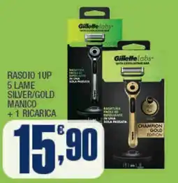 Splendidi e Splendenti Rasoio 1up 5 lame silver/gold manico +1 ricarica offerta