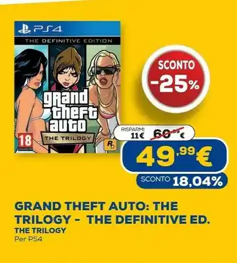 Euronics Rockstar games grand theft auto: the trilogy – the definitive edition definitiva multilingua playstation 4 offerta