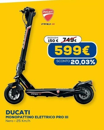 Euronics Ducati pro-iii 25 km/h nero offerta