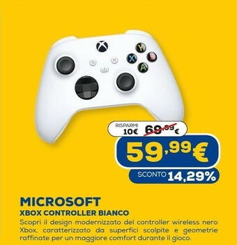 Euronics Xbox controller bianco offerta