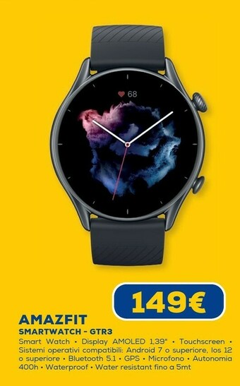 Euronics Gtr 3 3,53 cm (1.39") 46 mm amoled nero gps (satellitare) offerta