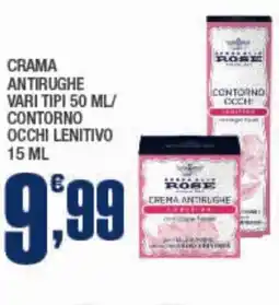 Splendidi e Splendenti Acqua alle rose crama antirughe/contorno occhi lenitivo offerta