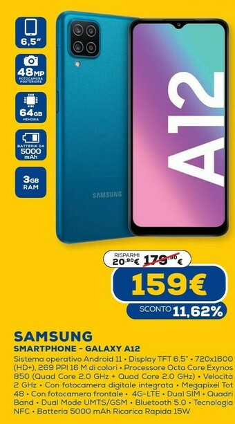 Euronics Smartphone - galaxy a12 offerta