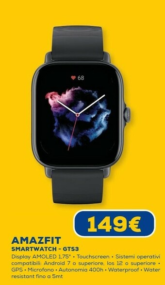 Euronics Gts 3 4,45 cm (1.75") 42 mm amoled rosa gps (satellitare) offerta