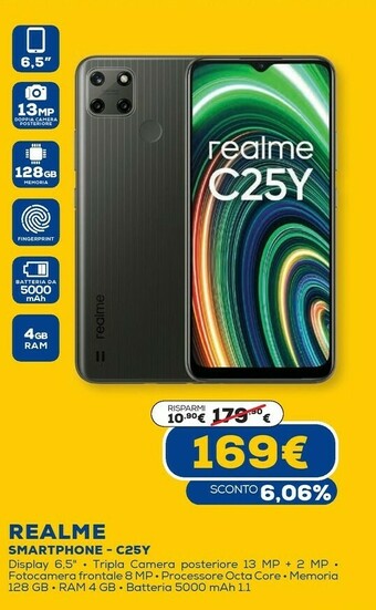 Euronics C25y 16,5 cm (6.5") doppia sim android 11 4g micro-usb 4 gb 128 gb 5000 mah blu offerta