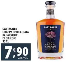 Deco Supermercati Castagner grappa invecchiata in barrique di ciliegio offerta