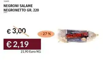 Prezzemolo e Vitale Negroni salame negronetto offerta