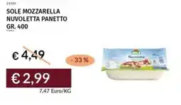 Prezzemolo e Vitale Sole mozzarella nuvoletta panetto offerta