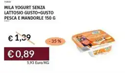 Prezzemolo e Vitale Mila yogurt senza lattosio gusto+gusto pesca e mandorle offerta
