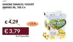 Prezzemolo e Vitale Danone danacol yogurt ananas offerta
