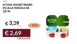 Prezzemolo e Vitale Activia yogurt magro 0% alla fragola offerta