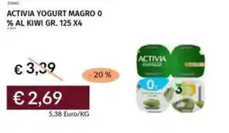 Prezzemolo e Vitale Activia yogurt magro 0% al kiwi offerta