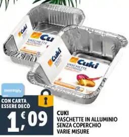 Deco Supermercati Cuki vaschette in alluminio senza coperchio offerta