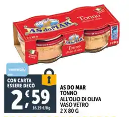 Deco Supermercati As do mar tonno all'olio di oliva vaso vetro offerta