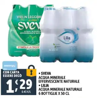 Deco Supermercati Sveva acqua minerale effervescente naturale offerta