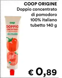 Coop COOP ORIGINE Doppio concentrato di pomodoro offerta