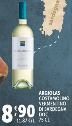 Deco Supermercati Argiolas costamolino vermentino di sardegna DOC offerta