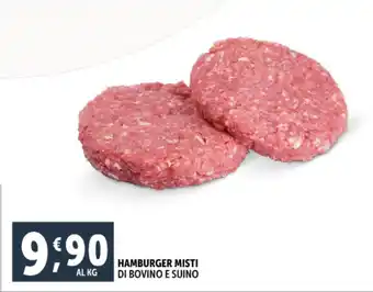 Hamburger misti di bovino e suino