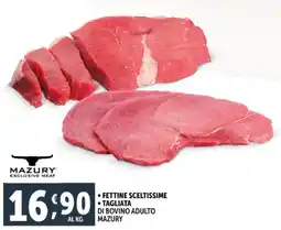 Deco Supermercati Fettine sceltissime tagliata di bovino adulto mazury offerta