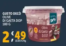 Deco Supermercati Gusto decò olive di gaeta DOP offerta