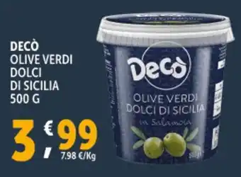 Deco Supermercati Decò olive verdi dolci di sicilia offerta